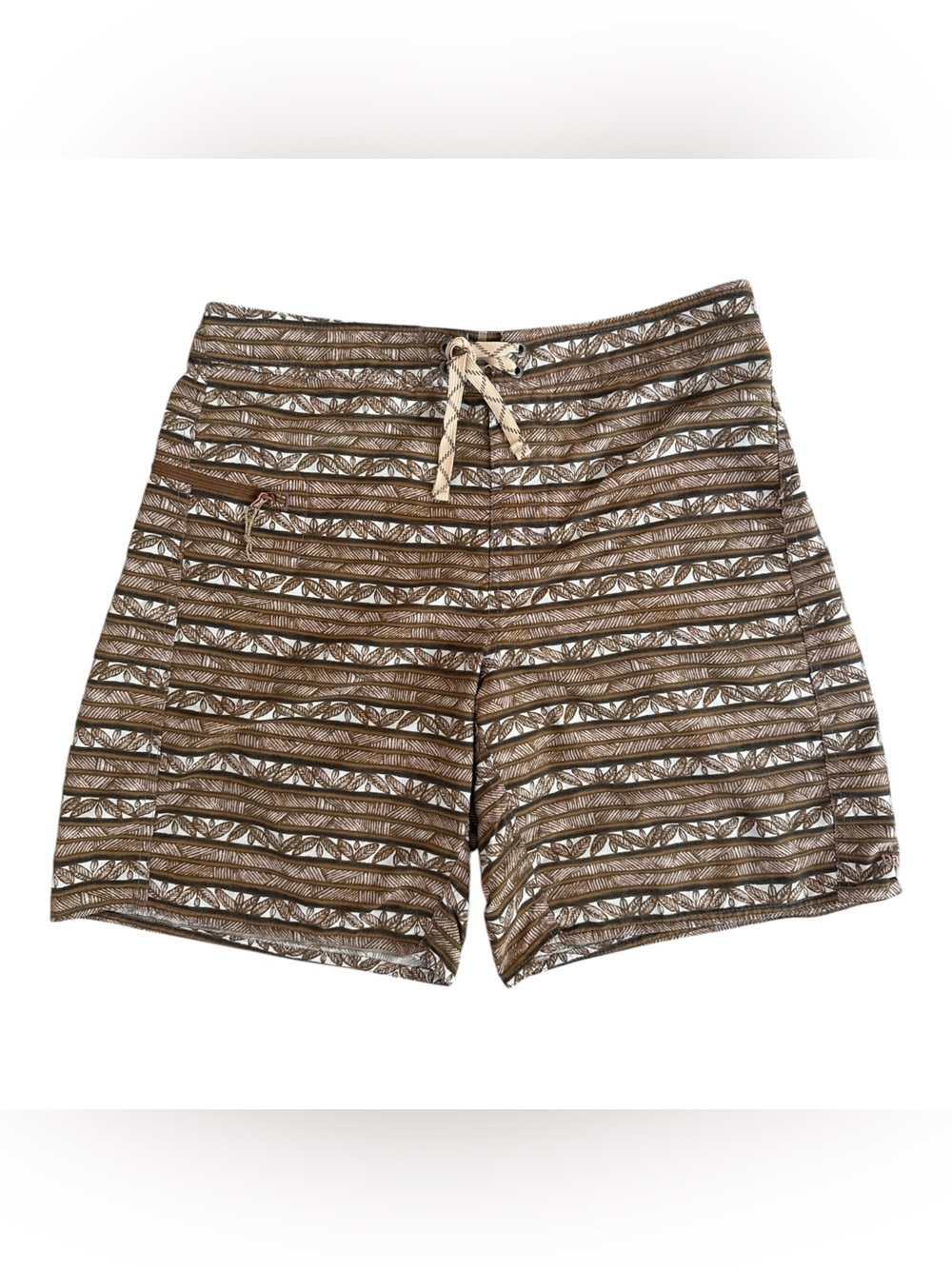 Patagonia Mens Board Shorts Swim Brown Floral Drawstring Inseam Size 33